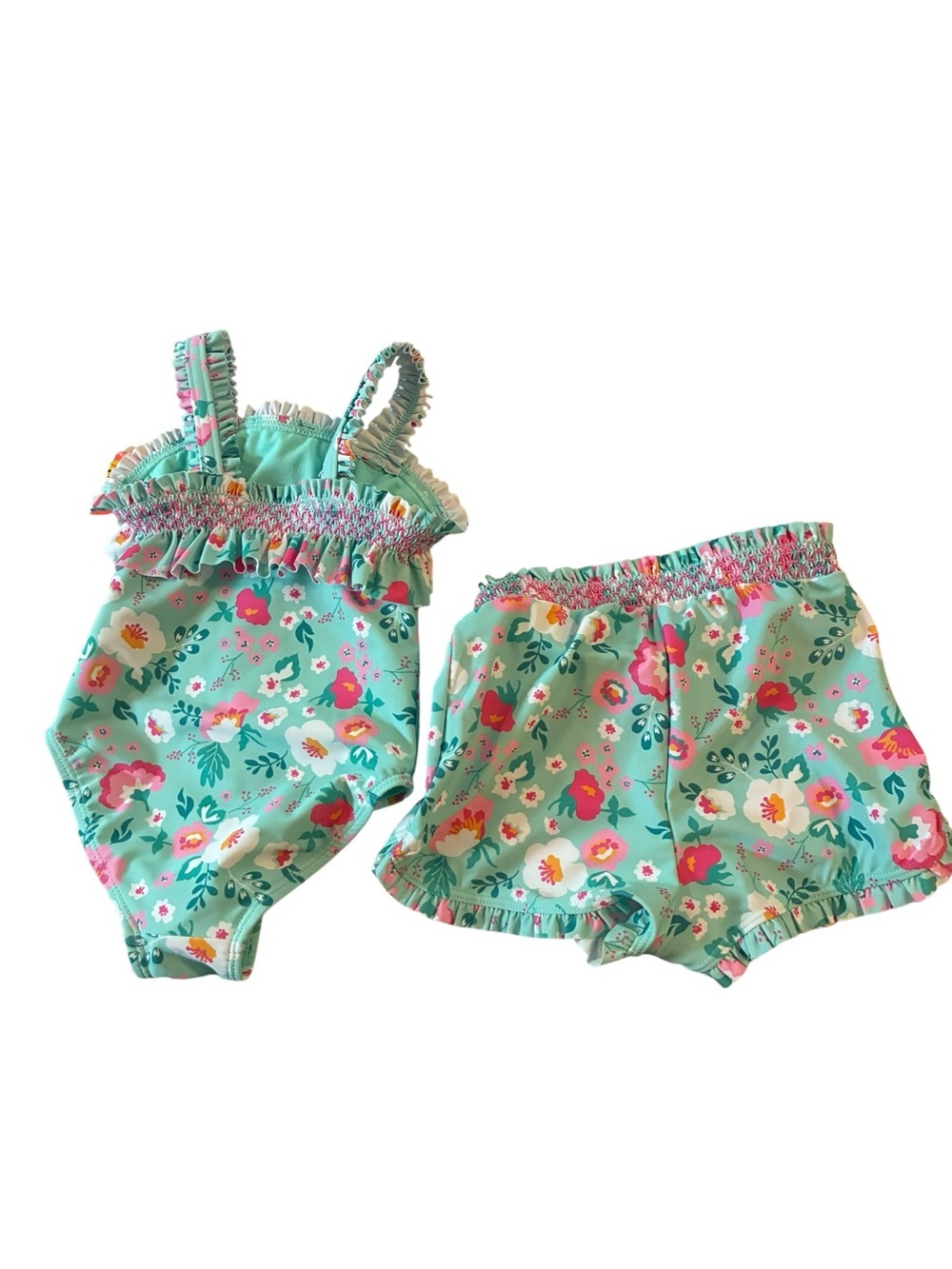 Catherine Malandrino Floral One Piece Swimsuit with Shorts 12-18 months NWT - Picture 2 of 6